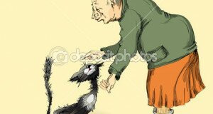бабка с кошкой